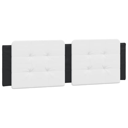 Hoofdbordkussen 160 cm kunstleer wit en zwart