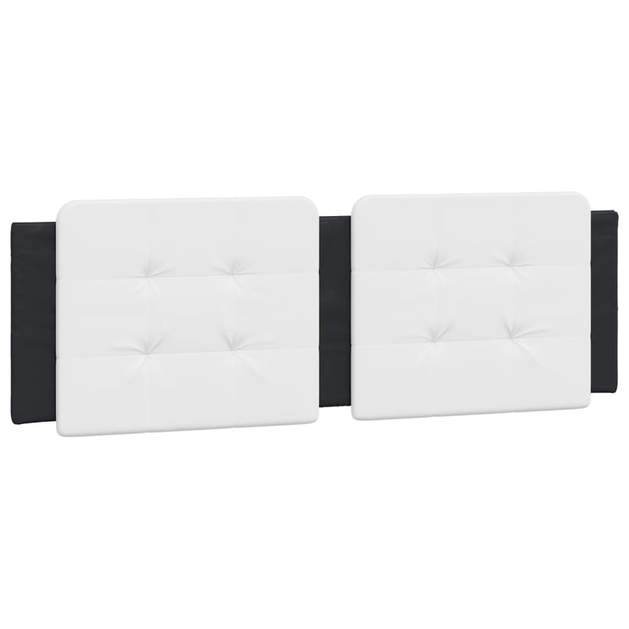 Hoofdbordkussen 160 cm kunstleer wit en zwart