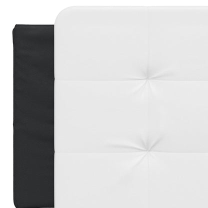 Hoofdbordkussen 160 cm kunstleer wit en zwart
