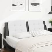 Hoofdbordkussen 160 cm kunstleer wit zwart