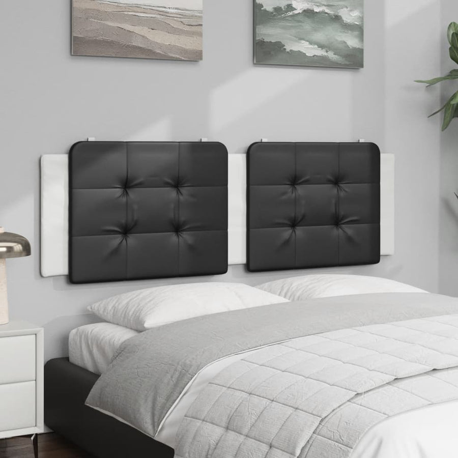 Hoofdbordkussen 160 cm kunstleer zwart en wit