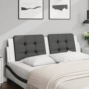 Hoofdbordkussen 160 cm kunstleer zwart wit