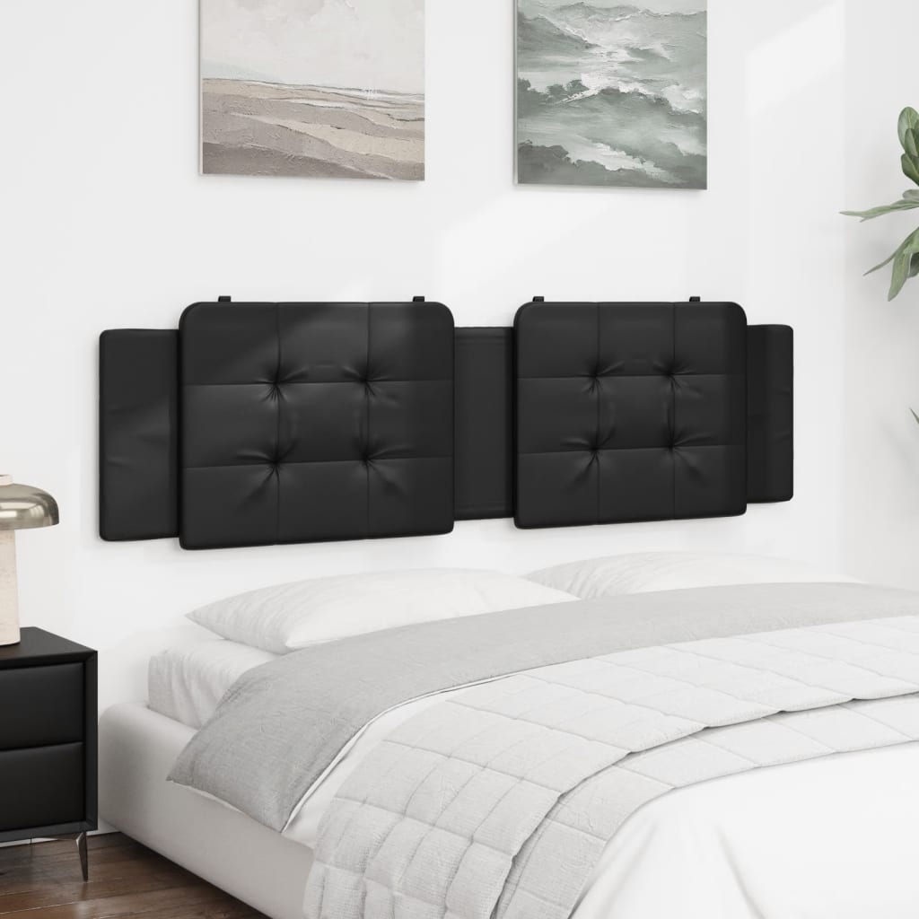 Hoofdbordkussen 180 cm kunstleer zwart