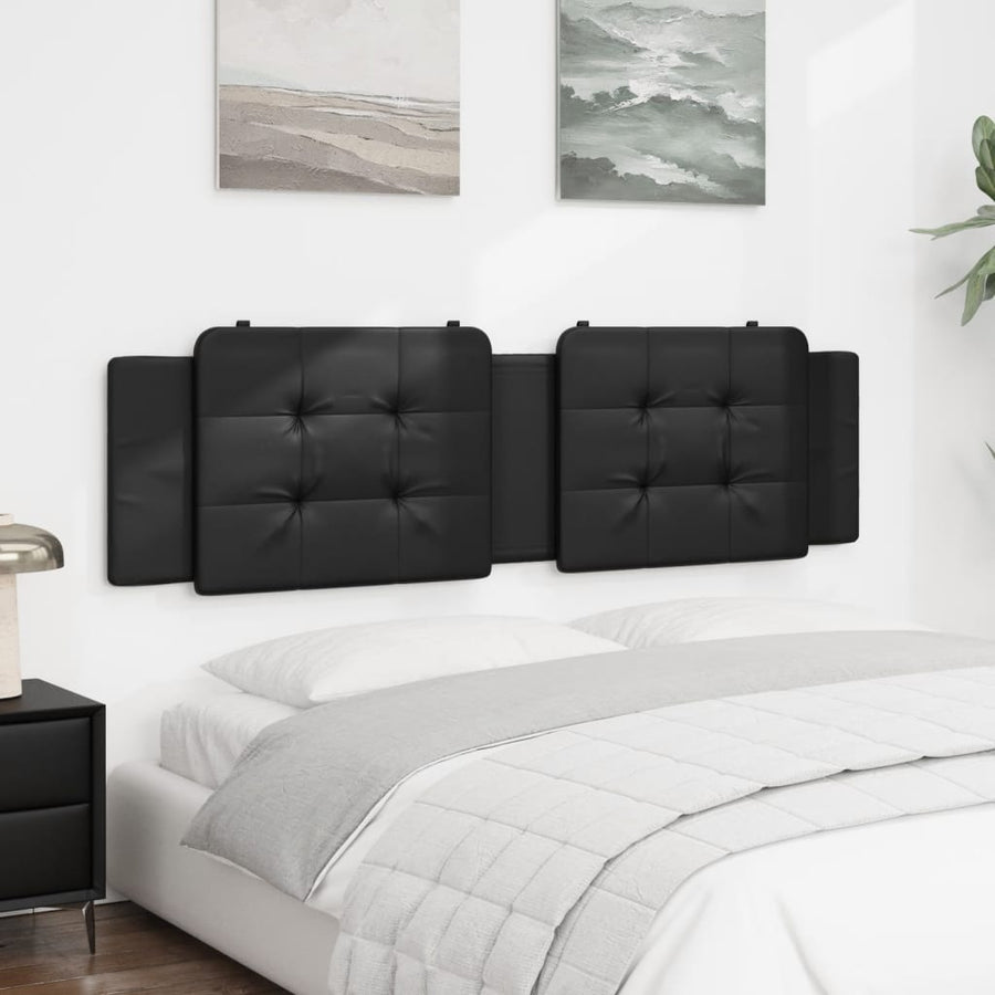 Hoofdbordkussen 180 cm kunstleer zwart