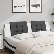 Hoofdbordkussen 180 cm kunstleer zwart wit