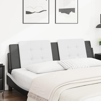 Hoofdbordkussen "Zadar" 183 cm kunstleer wit en zwart
