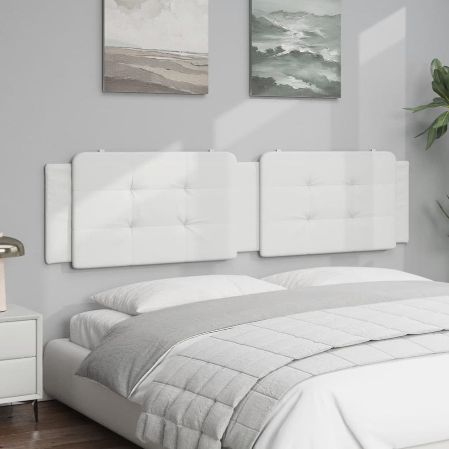 Hoofdbordkussen 200 cm kunstleer wit