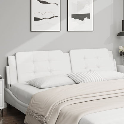 Hoofdbordkussen 200 cm kunstleer wit