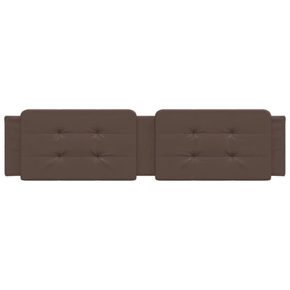 Hoofdbordkussen 200 cm kunstleer bruin