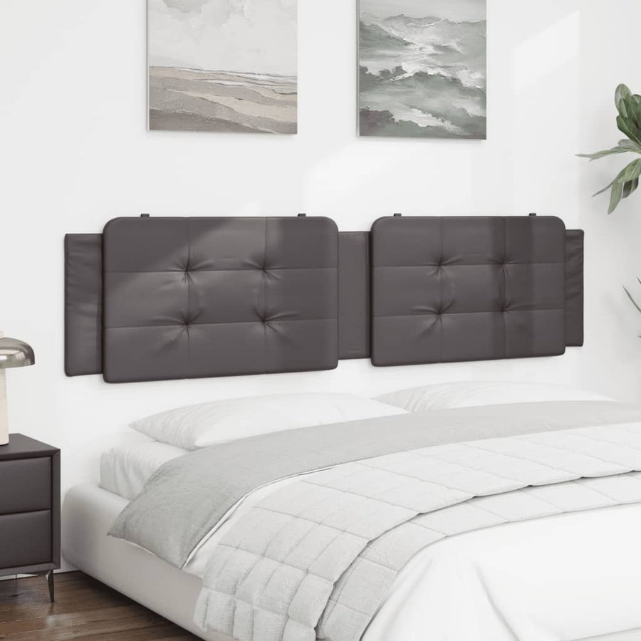 Hoofdbordkussen 200 cm kunstleer grijs