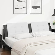 Hoofdbordkussen 200 cm kunstleer wit zwart