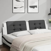 Hoofdbordkussen 200 cm kunstleer zwart wit