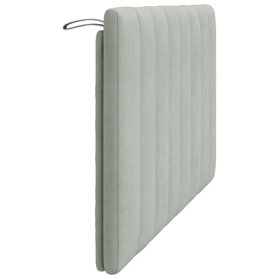 Hoofdbordkussen "Hanko" 137 cm fluweel lichtgrijs