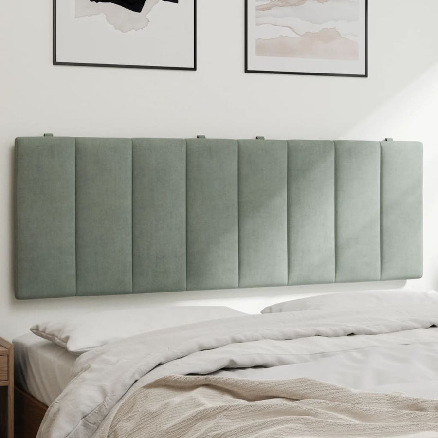 Hoofdbordkussen "Hanko" 137 cm fluweel lichtgrijs