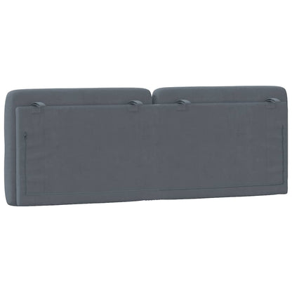 Hoofdbordkussen 137 cm fluweel donkergrijs