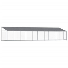 Hondenhok met dak en deur 10x2x2 m gegalvaniseerd staal grijs 10 x 2 x 2 m