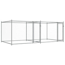 Hondenhok Met Deuren 4X2X1,5 M Gegalvaniseerd Staal Grijs 4 x 2 x 1.5 m 2 deuren