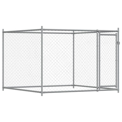Hondenhok Met Deuren 4X2X1,5 M Gegalvaniseerd Staal Grijs 4 x 2 x 1.5 m 2 deuren