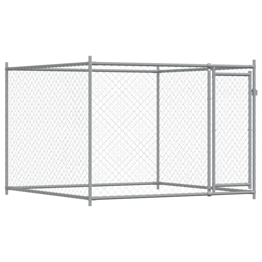 Hondenhok Met Deuren 4X2X1,5 M Gegalvaniseerd Staal Grijs 4 x 2 x 1.5 m 2 deuren