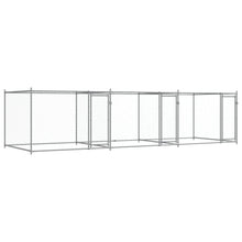 Hondenhok Met Deuren 6X2X1,5 M Gegalvaniseerd Staal Grijs 6 x 2 x 1.5 m 3 deuren