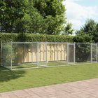 Hondenhok 6x2x1,5 m gegalvaniseerd staal grijs