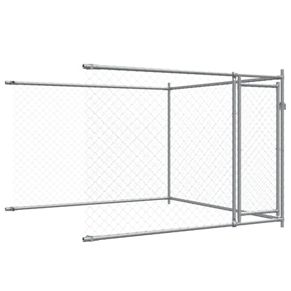 Hondenhok Met Deuren 8X2X1,5 M Gegalvaniseerd Staal Grijs 8 x 2 x 1.5 m 3 deuren