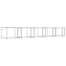 Hondenhok Met Deuren 10X2X1,5 M Gegalvaniseerd Staal Grijs 10 x 2 x 1.5 m 4 deuren