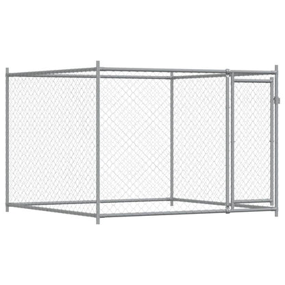 Hondenhok Met Deuren 10X2X1,5 M Gegalvaniseerd Staal Grijs 10 x 2 x 1.5 m 4 deuren