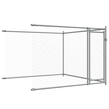 Hondenhok Met Deuren 10X2X1,5 M Gegalvaniseerd Staal Grijs 10 x 2 x 1.5 m 4 deuren