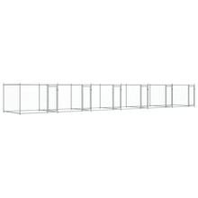 Hondenhok Met Deuren 12X2X1,5 M Gegalvaniseerd Staal Grijs 12 x 2 x 1.5 m 4 deuren