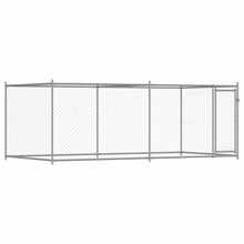 Hondenhok met deur 4x2x1,5 m gegalvaniseerd staal grijs 4 x 2 x 1.5 m