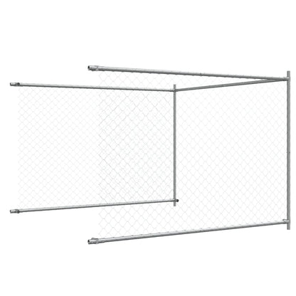 Hondenhok met deur 4x2x1,5 m gegalvaniseerd staal grijs 4 x 2 x 1.5 m