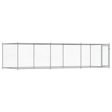 Hondenhok Met Deur 6X2X1,5 M Gegalvaniseerd Staal Grijs 6 x 2 x 1.5 m 1 deur