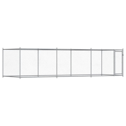 Hondenhok Met Deur 6X2X1,5 M Gegalvaniseerd Staal Grijs 6 x 2 x 1.5 m 1 deur