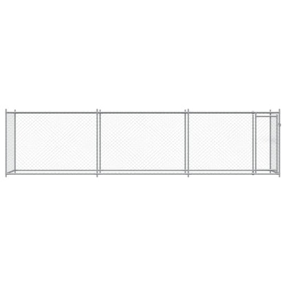 Hondenhok Met Deur 6X2X1,5 M Gegalvaniseerd Staal Grijs 6 x 2 x 1.5 m 1 deur
