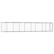 Hondenhok Met Deur 8X2X1,5 M Gegalvaniseerd Staal Grijs 8 x 2 x 1.5 m 1 deur