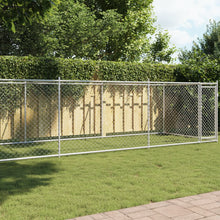 Hondenhok Met Deur 8X2X1,5 M Gegalvaniseerd Staal Grijs 8 x 2 x 1.5 m 1 deur