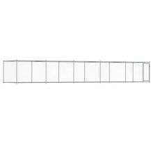 Hondenhok Met Deur 10X2X1,5 M Gegalvaniseerd Staal Grijs 10 x 2 x 1.5 m 1 deur