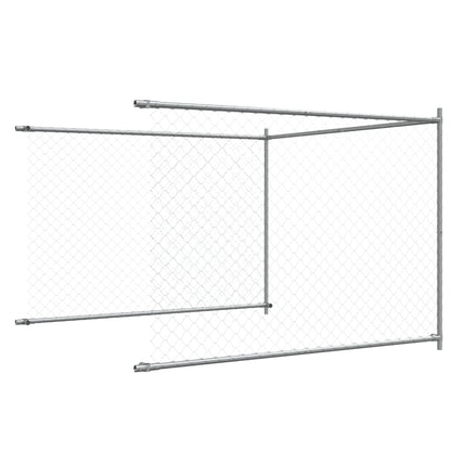 Hondenhok Met Deur 10X2X1,5 M Gegalvaniseerd Staal Grijs 10 x 2 x 1.5 m 1 deur