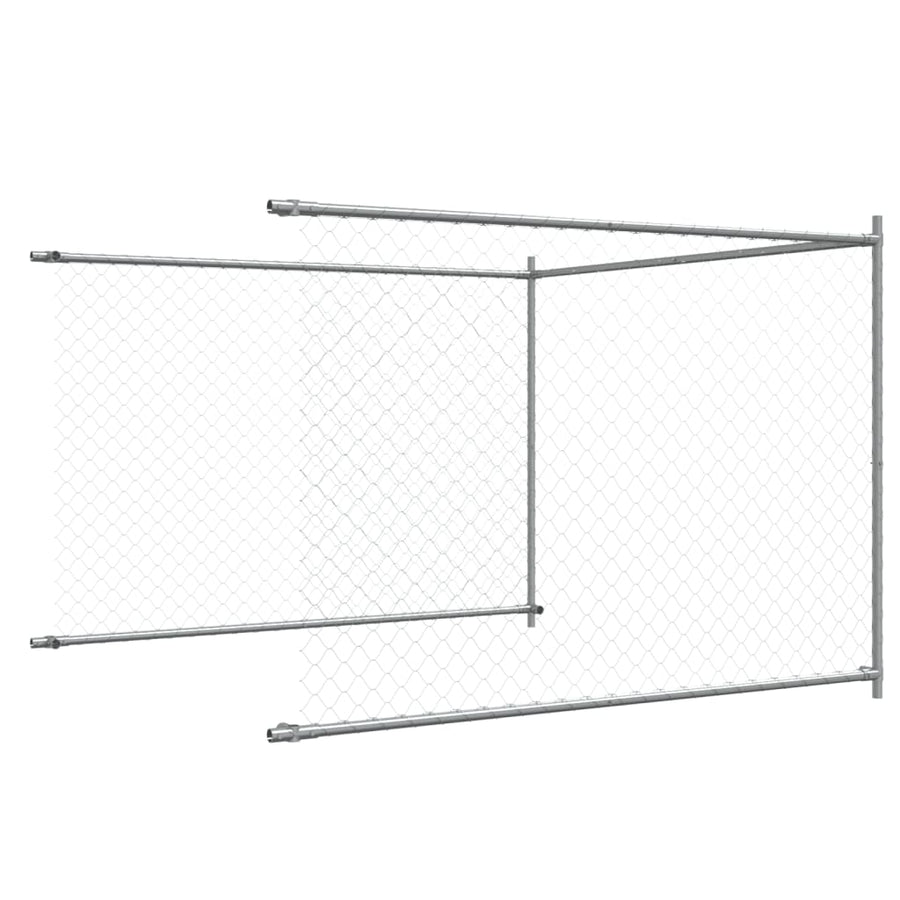 Hondenhok Met Deur 10X2X1,5 M Gegalvaniseerd Staal Grijs 10 x 2 x 1.5 m 1 deur