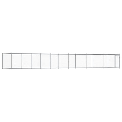 Hondenhok Met Deur 12X2X1,5 M Gegalvaniseerd Staal Grijs 12 x 2 x 1.5 m 1 deur