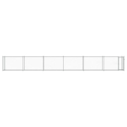 Hondenhok Met Deur 12X2X1,5 M Gegalvaniseerd Staal Grijs 12 x 2 x 1.5 m 1 deur