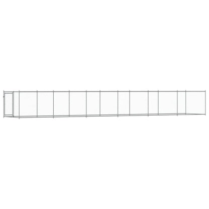 Hondenhok Met Deur 12X2X1,5 M Gegalvaniseerd Staal Grijs 12 x 2 x 1.5 m 1 deur
