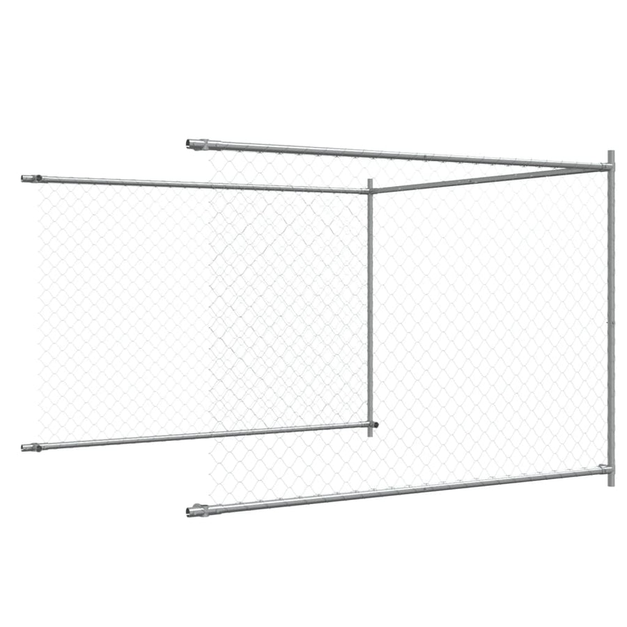 Hondenhok Met Deur 12X2X1,5 M Gegalvaniseerd Staal Grijs 12 x 2 x 1.5 m 1 deur