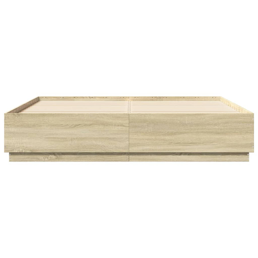 Bedframe Met Led-Verlichting Sonoma Eiken 200X200 Cm