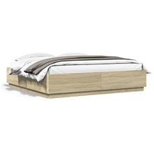 Bedframe Met Led-Verlichting Sonoma Eiken 200X200 Cm