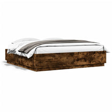 Bedframe Met Led-Verlichting Gerookt Eikenkleurig 200X200 Cm