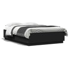 Bedframe 150x200 cm zwart met LED