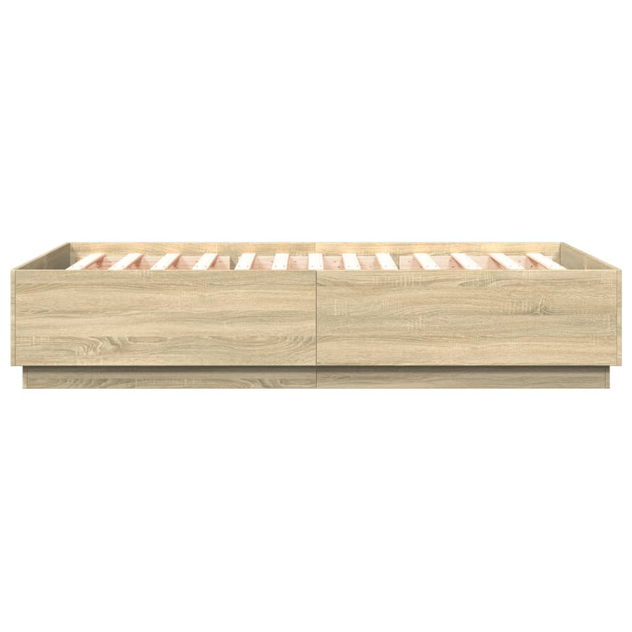 Bedframe Met Led-Verlichting Sonoma Eikenkleurig 150X200 Cm
