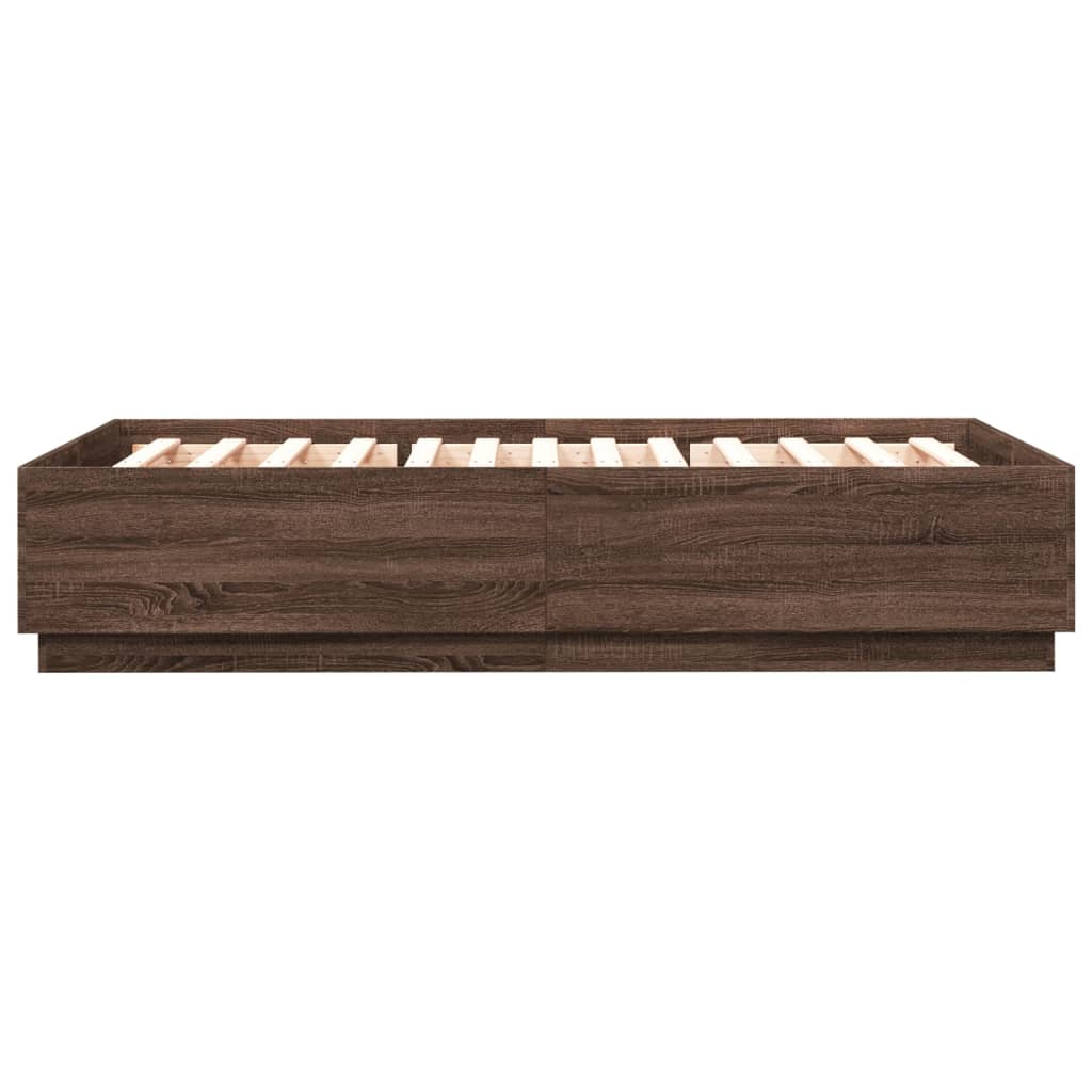 Bedframe Met Led-Verlichting Bruin Eikenkleurig 150X200 Cm